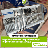 Jogo de Talheres Faqueiro Inox 24 Peças Búzios Tramontina