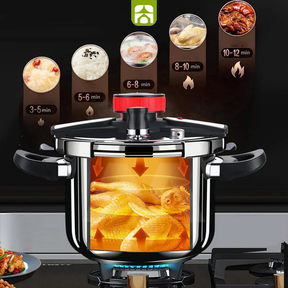 [Compre 1 e Leve 2] Panelas de Pressão TurboChef Aço Inoxidável - Á Prova de Explosões + Brinde: Kit Utensílios