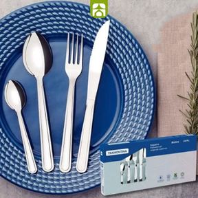 Jogo de Talheres Faqueiro Inox 24 Peças Búzios Tramontina
