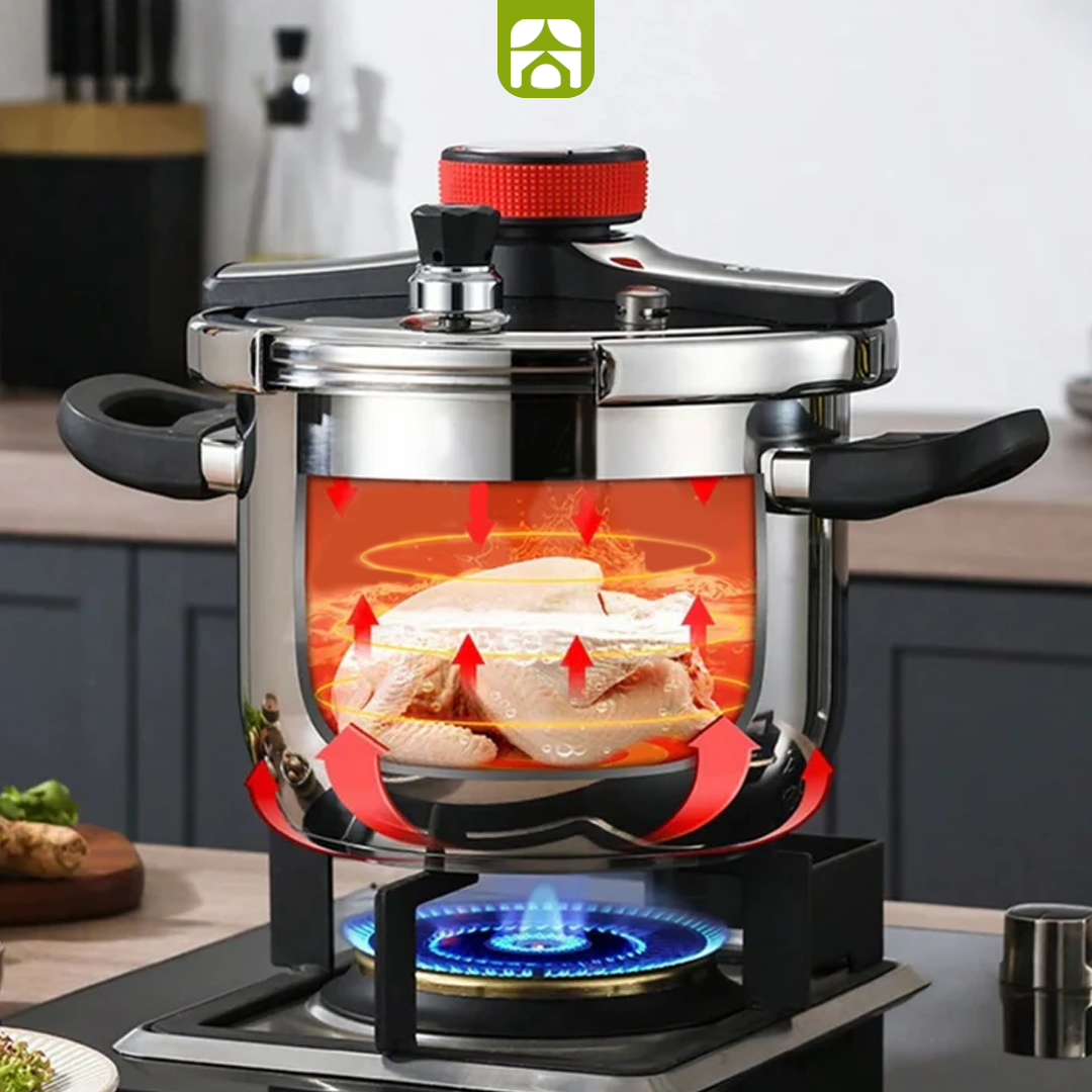 [Compre 1 e Leve 2] Panelas de Pressão TurboChef Aço Inoxidável - Á Prova de Explosões + Brinde: Kit Utensílios