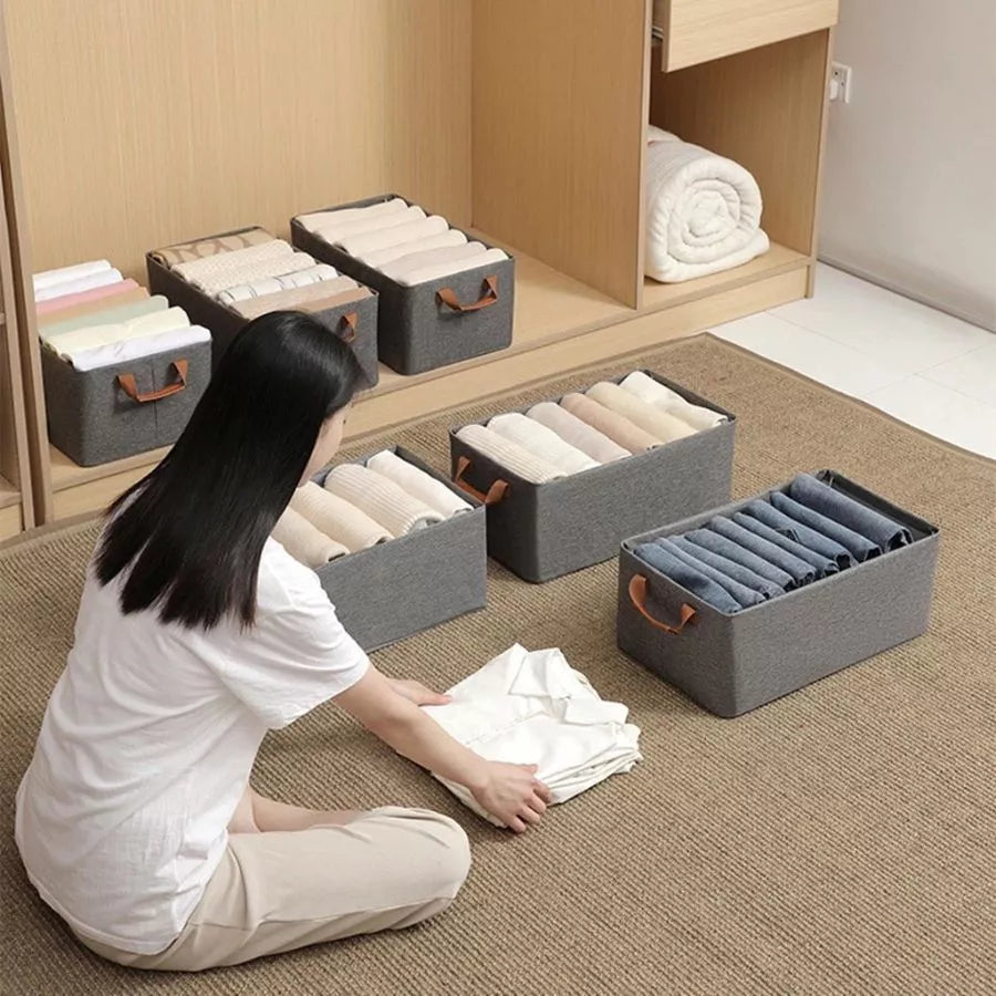 Kit com 4 Caixas Organizador de Roupas Dobrável Multifuncional